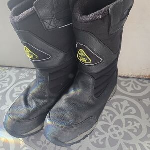 Black Mens Boots with Yellow Logo